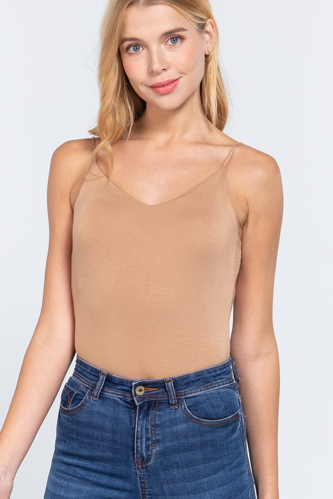 V-neck 2 Ply Cami Bodysuit - Deals Kiosk