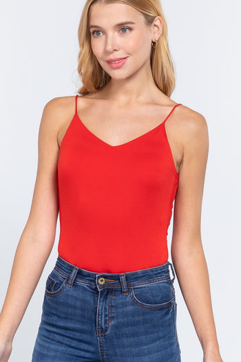 V-neck 2 Ply Cami Bodysuit - Deals Kiosk