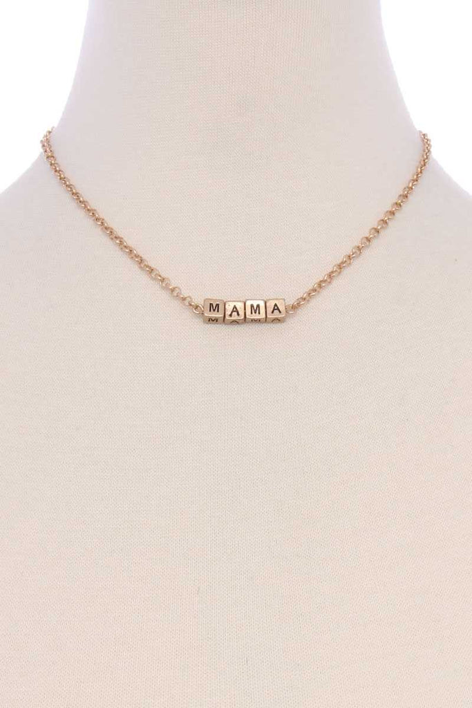 Metal Love Mama Block Letter Necklace - Deals Kiosk