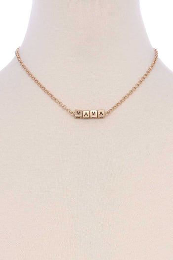 Metal Love Mama Block Letter Necklace - Deals Kiosk