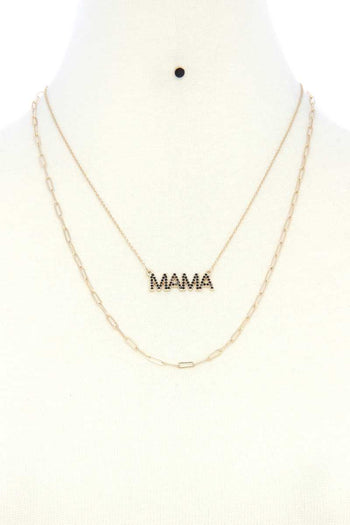 Mama Quote Oval Link Layer Necklace - Deals Kiosk