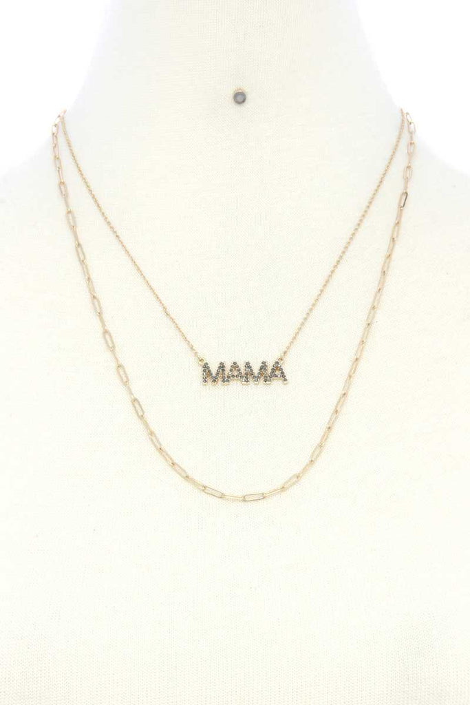 Mama Quote Oval Link Layer Necklace - Deals Kiosk