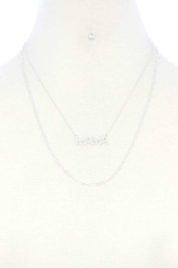 Mama Quote Oval Link Layer Necklace - Deals Kiosk