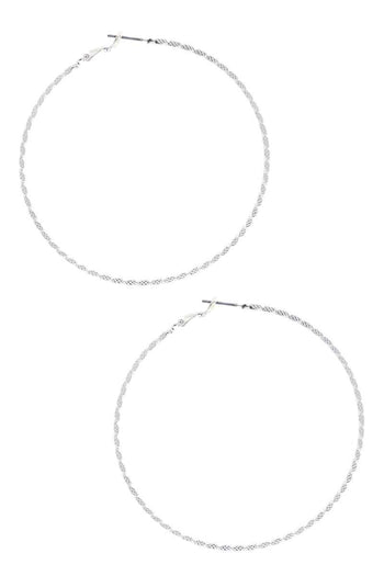 Lined Metal Hoop Earring - Deals Kiosk