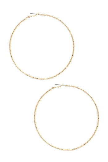 Lined Metal Hoop Earring - Deals Kiosk