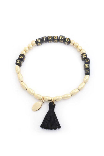 Be Strong Mama Beaded Tassel Bracelet - Deals Kiosk