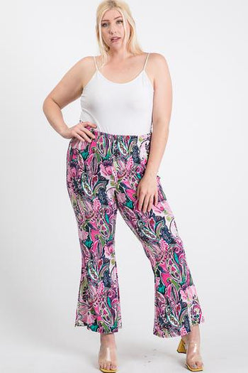 Flower Print With Bell Bottom Leggings - Deals Kiosk