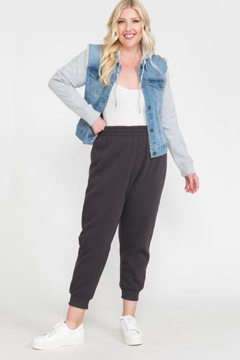 Waistband Solid Jogger Pants - Deals Kiosk
