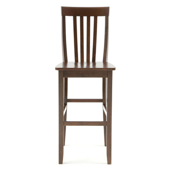 Set of 2 - Solid Hardwood 30-inch Bar Stools in Wood Mahogany Finish - Deals Kiosk