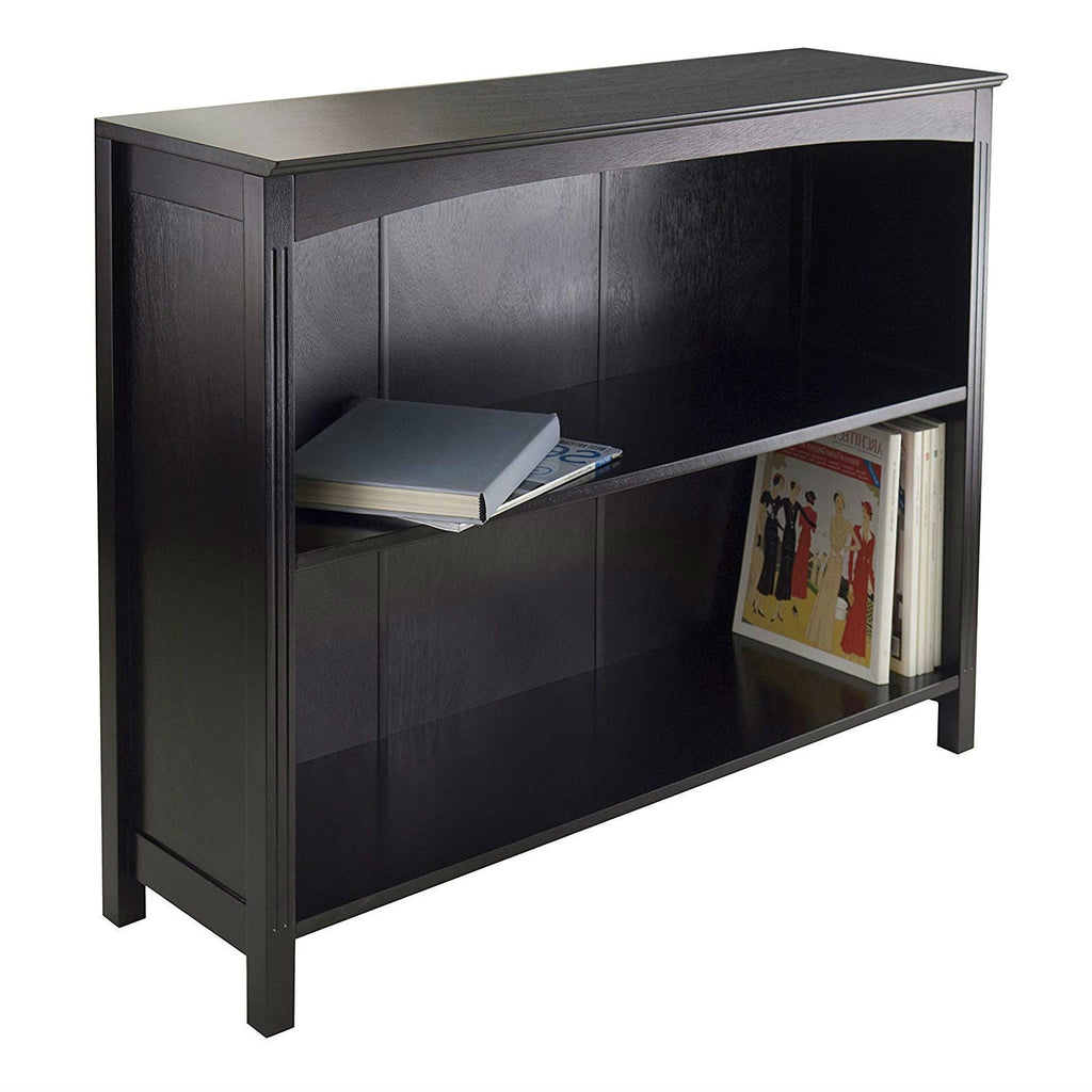 Espresso 3 Tier Bookcase Shelf Dresser with 3 Storage Baskets - Deals Kiosk