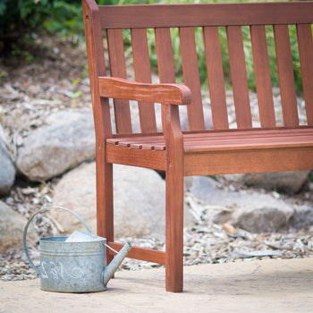 4-Ft Outdoor Love-seat Garden Bench in Natural Wood Finish - Deals Kiosk