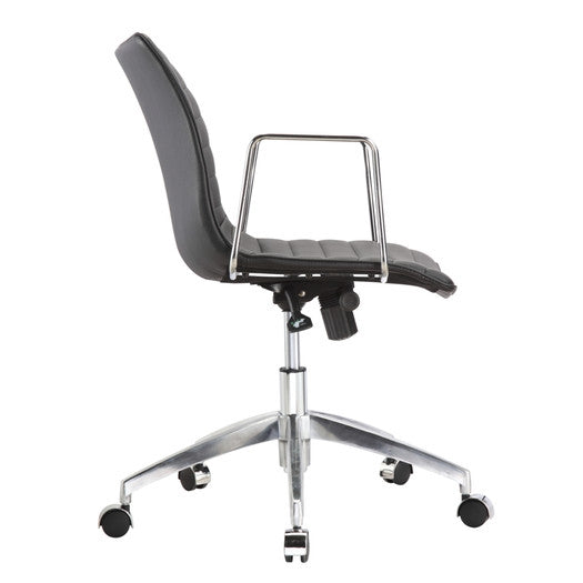 Black Mid-Back Modern Mid-Century Style Comfortable Office Chair - Deals Kiosk