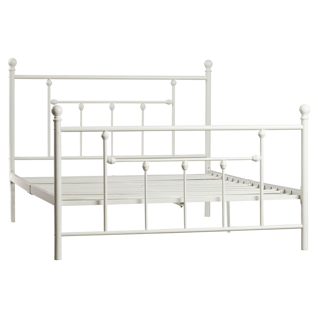 Full size White Metal Platform Bed Frame with Headboard and Footboard - Deals Kiosk