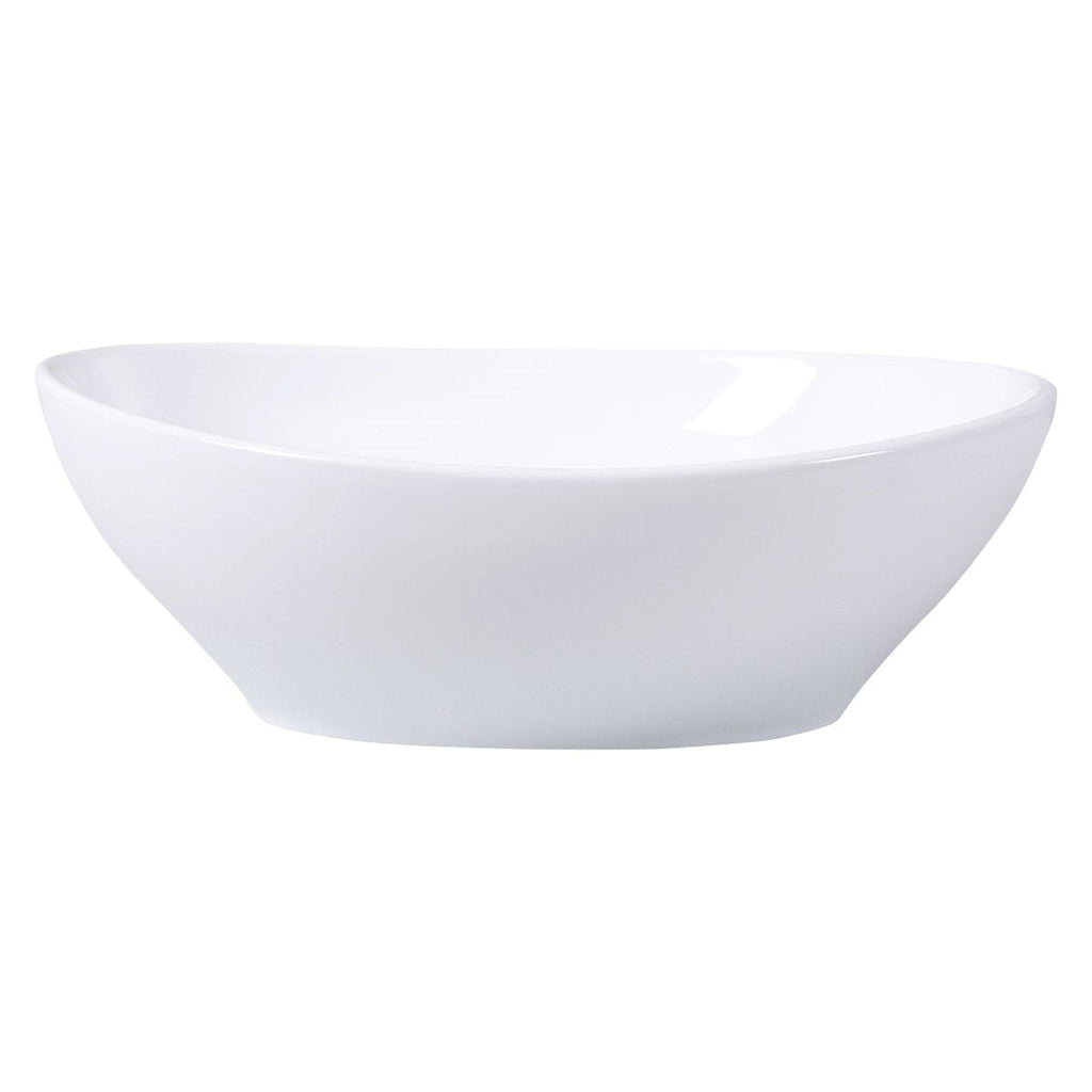 Contemporary Oval Basin Round Vessel Bathroom Sink in White - Deals Kiosk