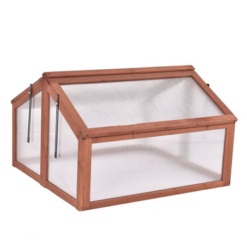 Farmhouse Double Box Wooden Small Portable Garden Greenhouse - Deals Kiosk