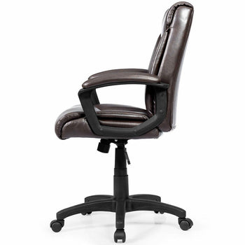 Ergonomic Brown Faux Leather Executive Office Chair - Deals Kiosk