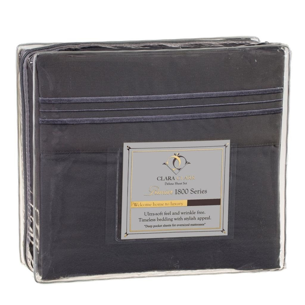 King size Microfiber Sheet Set in Charcoal Stone Gray - Deals Kiosk