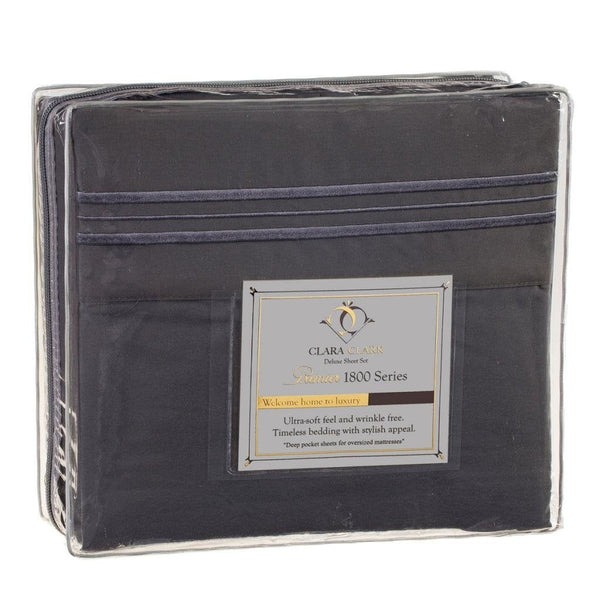 King size Microfiber Sheet Set in Charcoal Stone Gray - Deals Kiosk