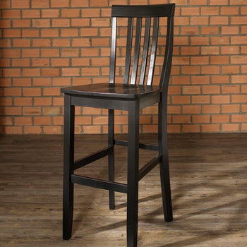Set of 2 - Solid Hardwood 30-inch BarStool in Classic Black Finish Wood - Deals Kiosk