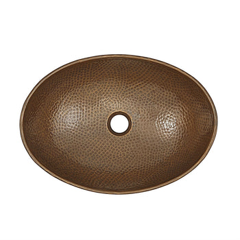 Hammered Copper Bath Vessel Sink Oval 19 x 14 inch - Deals Kiosk