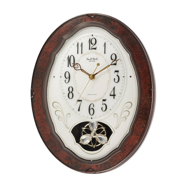 Wood Frame Pendulum Wall Clock - Plays Melodies on the Hour - Deals Kiosk