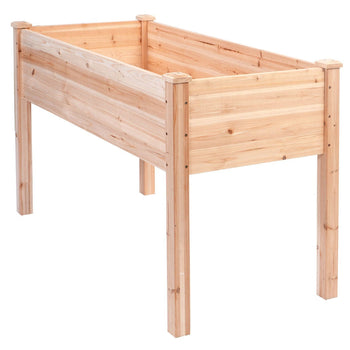 Solid Wood Cedar 30-inch High Raised Garden Bed Planter Box - Deals Kiosk