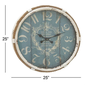 Vintage Style 25-inch Nautical Blue Wall Clock - Deals Kiosk