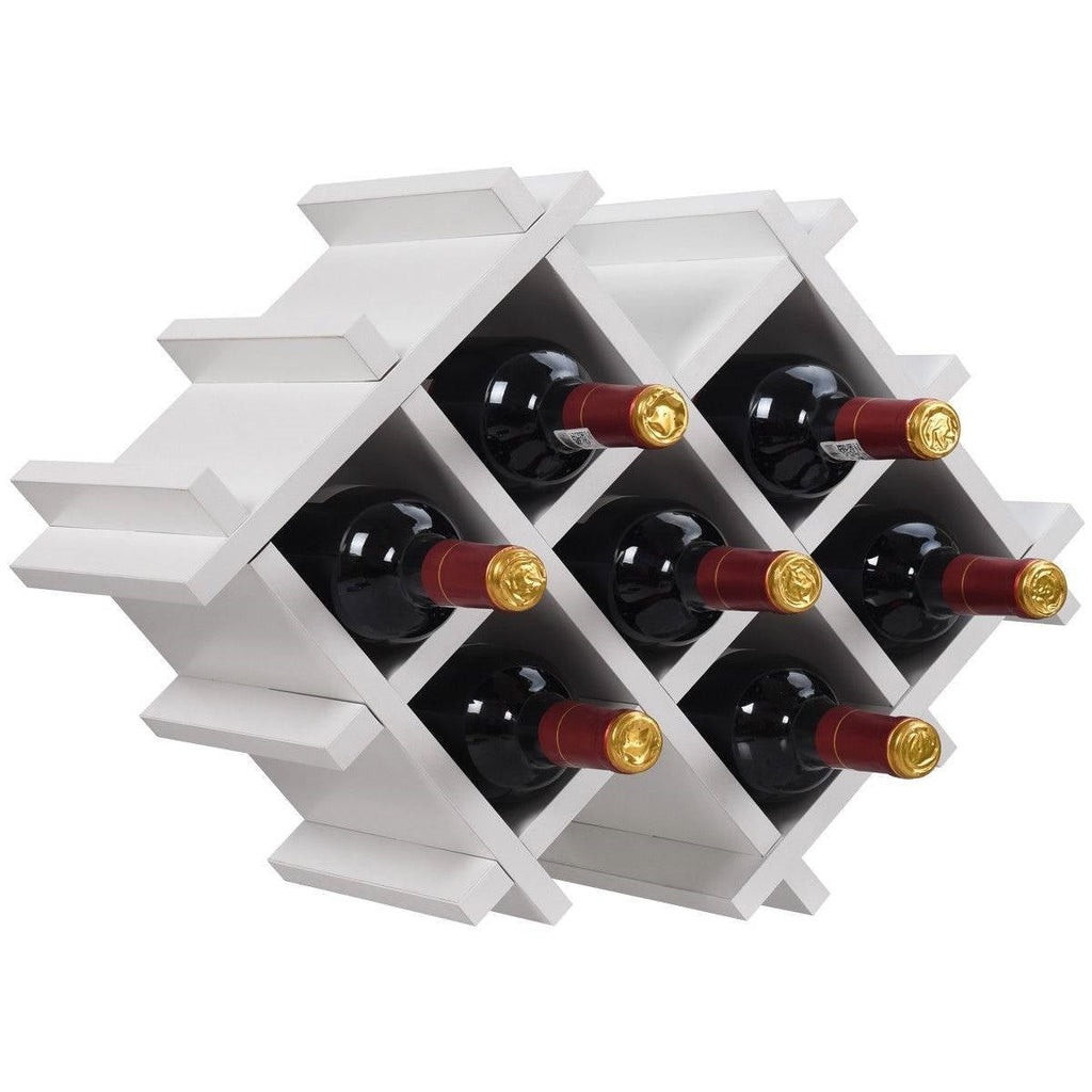 White 5-Piece Wall Mounted Wine Rack Set with Storage Shelves - Deals Kiosk