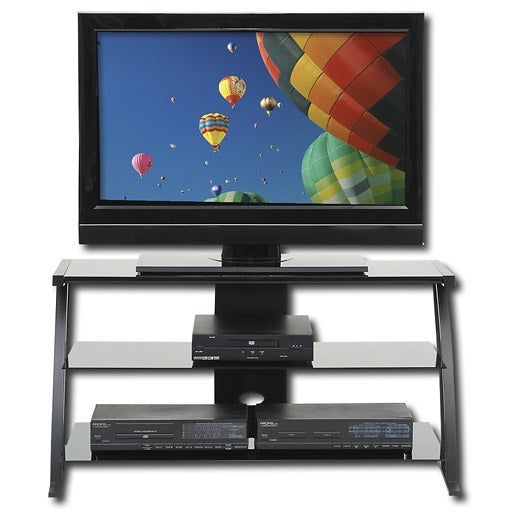 Black Modern Flat Screen Panel TV Stand / Entertainment Center - Deals Kiosk