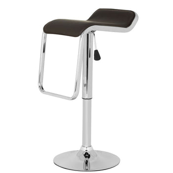 Modern Adjustable Height Bar Stool with Brown Faux Leather Swivel  Seat - Deals Kiosk