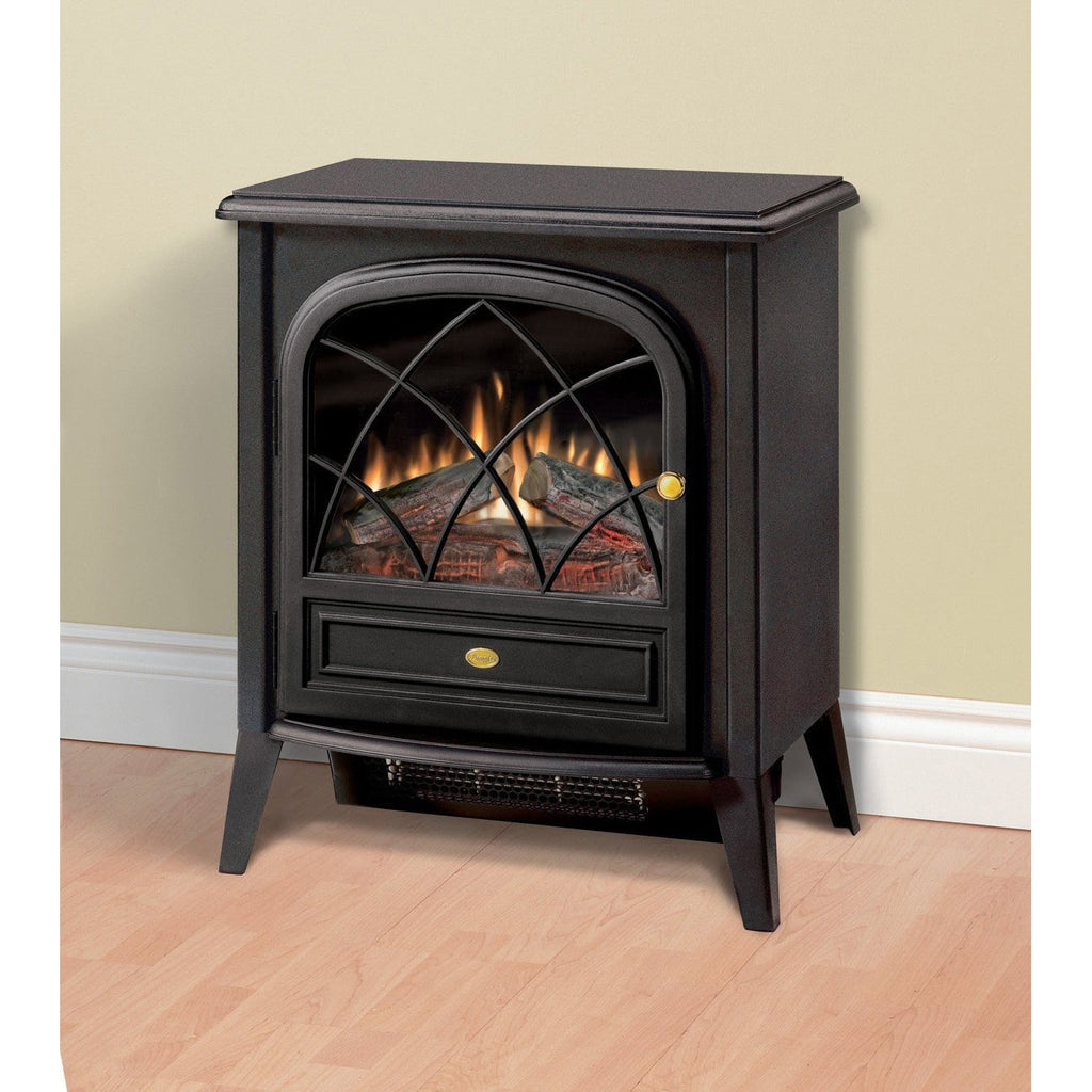 Black Compact Stove Style Electric Fireplace Space Heater with 3D Flame - Deals Kiosk