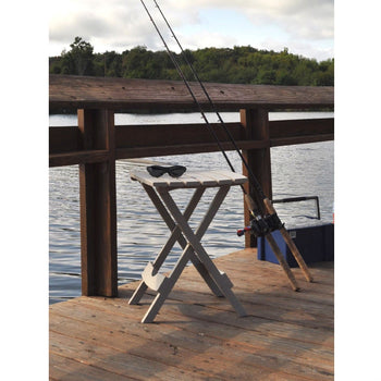 Folding Side Table for Outdoor or Patio Garden in Desert Clay Resin - Deals Kiosk