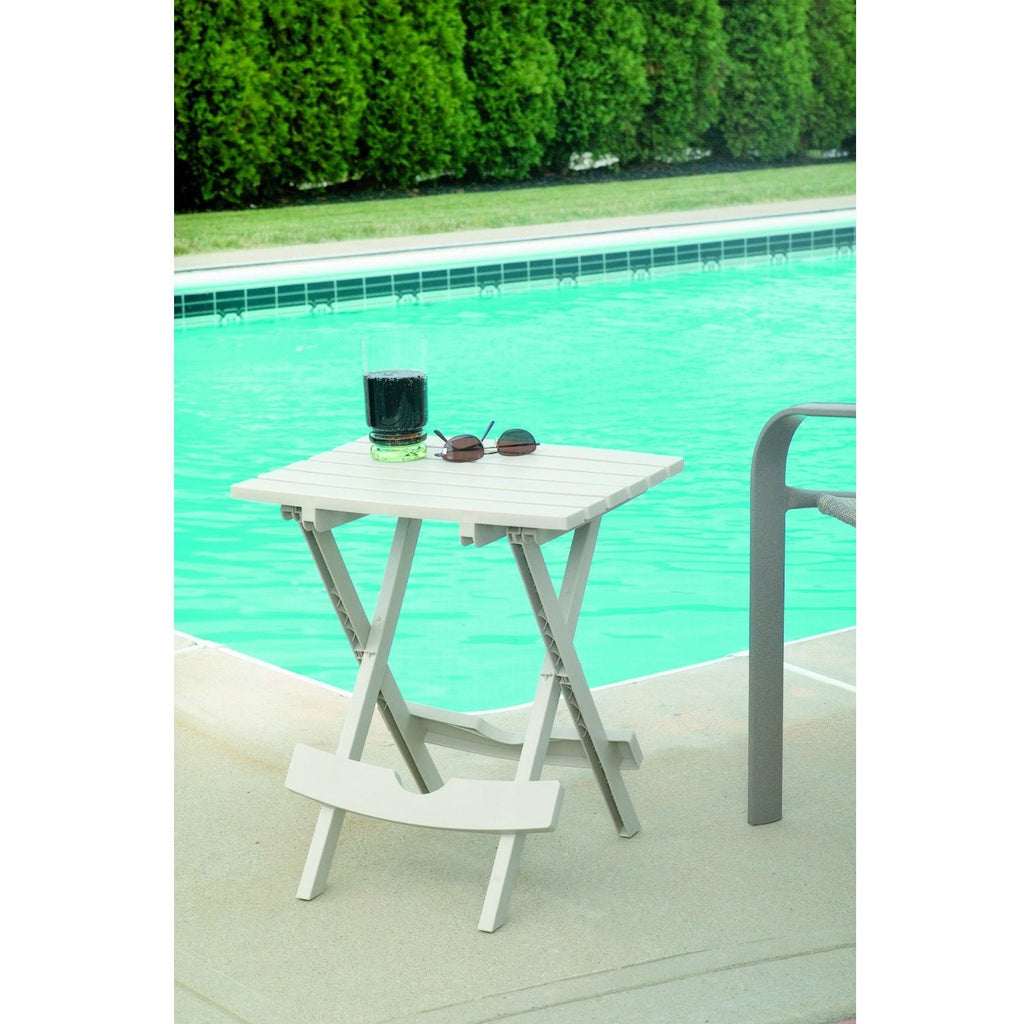 Folding Side Table for Outdoor or Patio Garden in Desert Clay Resin - Deals Kiosk