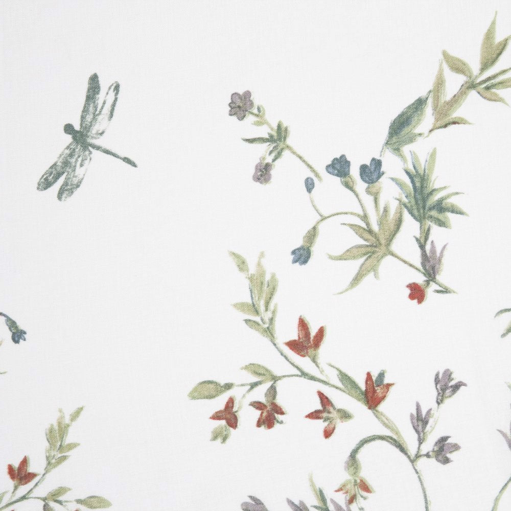 Floral Dragonfly Polyester Machine Washable Shower Curtain - Deals Kiosk