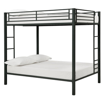 Full over Full size Sturdy Black Metal Bunk Bed - Deals Kiosk