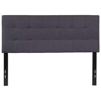 Full size Dark Grey Fabric Linen Upholstered Panel Headboard - Deals Kiosk