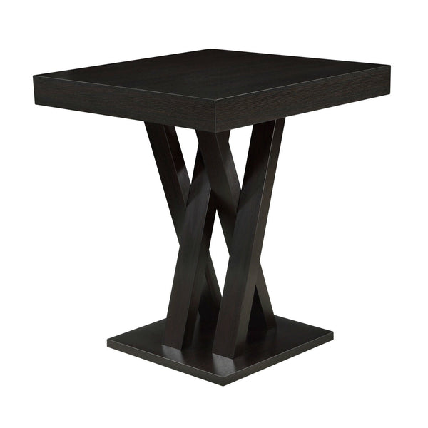 Modern 40-inch High Square Dining Table in Dark Cappuccino Finish - Deals Kiosk