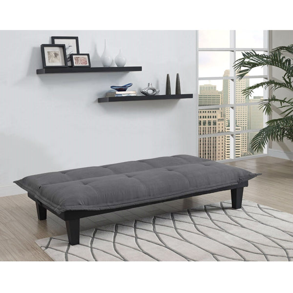 Charcoal Microfiber Click-Clack Futon Sofa Bed Lounger - Deals Kiosk