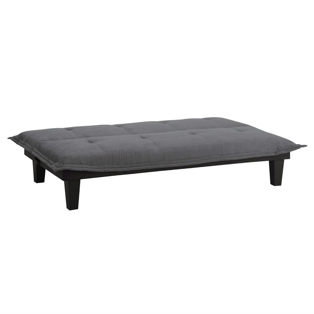 Charcoal Microfiber Click-Clack Futon Sofa Bed Lounger - Deals Kiosk