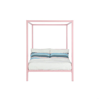 Full size Modern Pink Metal Canopy Bed - Deals Kiosk