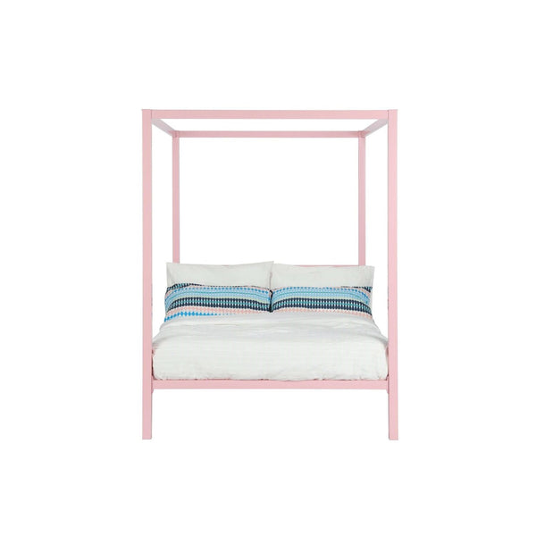 Full size Modern Pink Metal Canopy Bed - Deals Kiosk