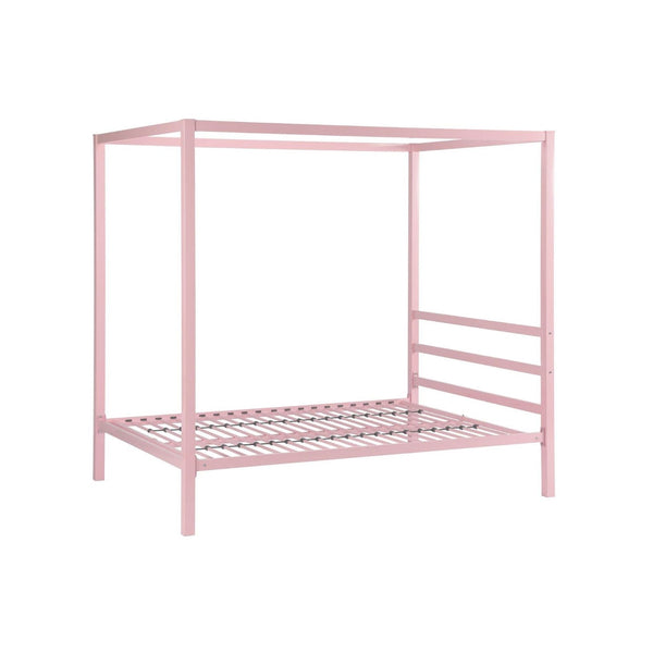 Full size Modern Pink Metal Canopy Bed - Deals Kiosk