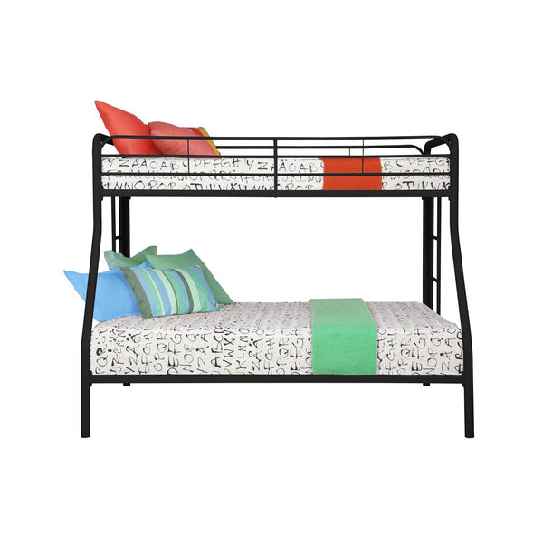 Twin over Full size Bunk Bed in Sturdy Black Metal - Deals Kiosk