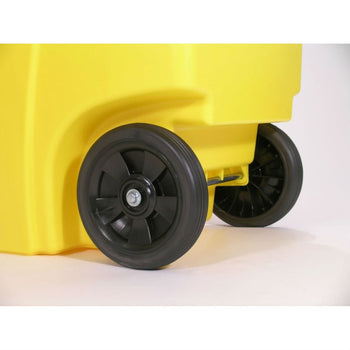 50 Gallon Yellow Commercial Heavy-Duty Trash Can with Black Lid - Deals Kiosk