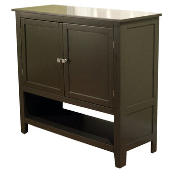 Espresso Buffet Sideboard Cabinet with Bottom Storage Shelf - Deals Kiosk