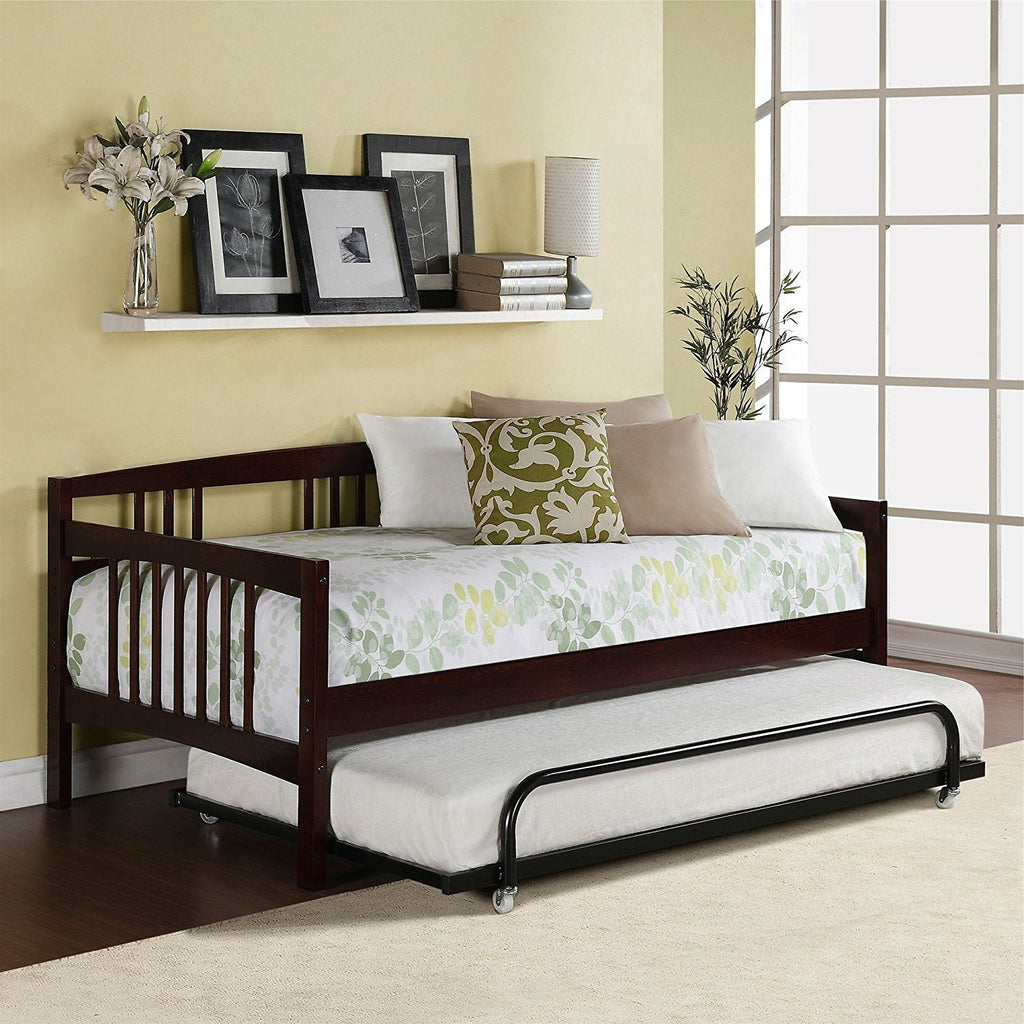 Twin size Day Bed in Espresso Wood Finish - Trundle Not Included - Deals Kiosk