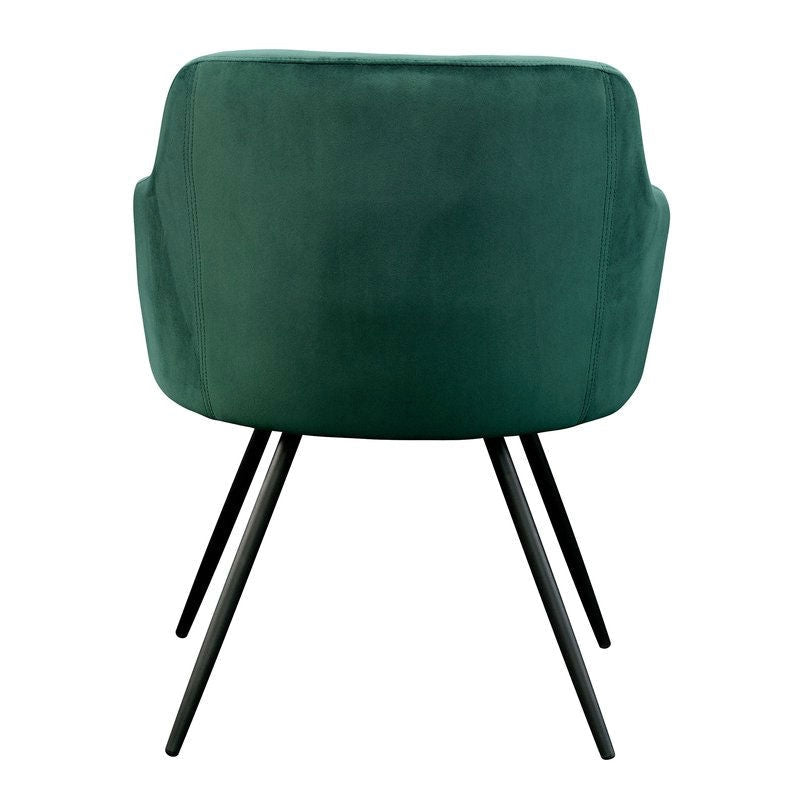 Emerald Green Upholstered Mid-Century Low Back Armchair Steel Legs - Deals Kiosk