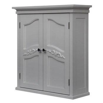 French Classic Style 2 Door Bathroom Wall Cabinet in White - Deals Kiosk