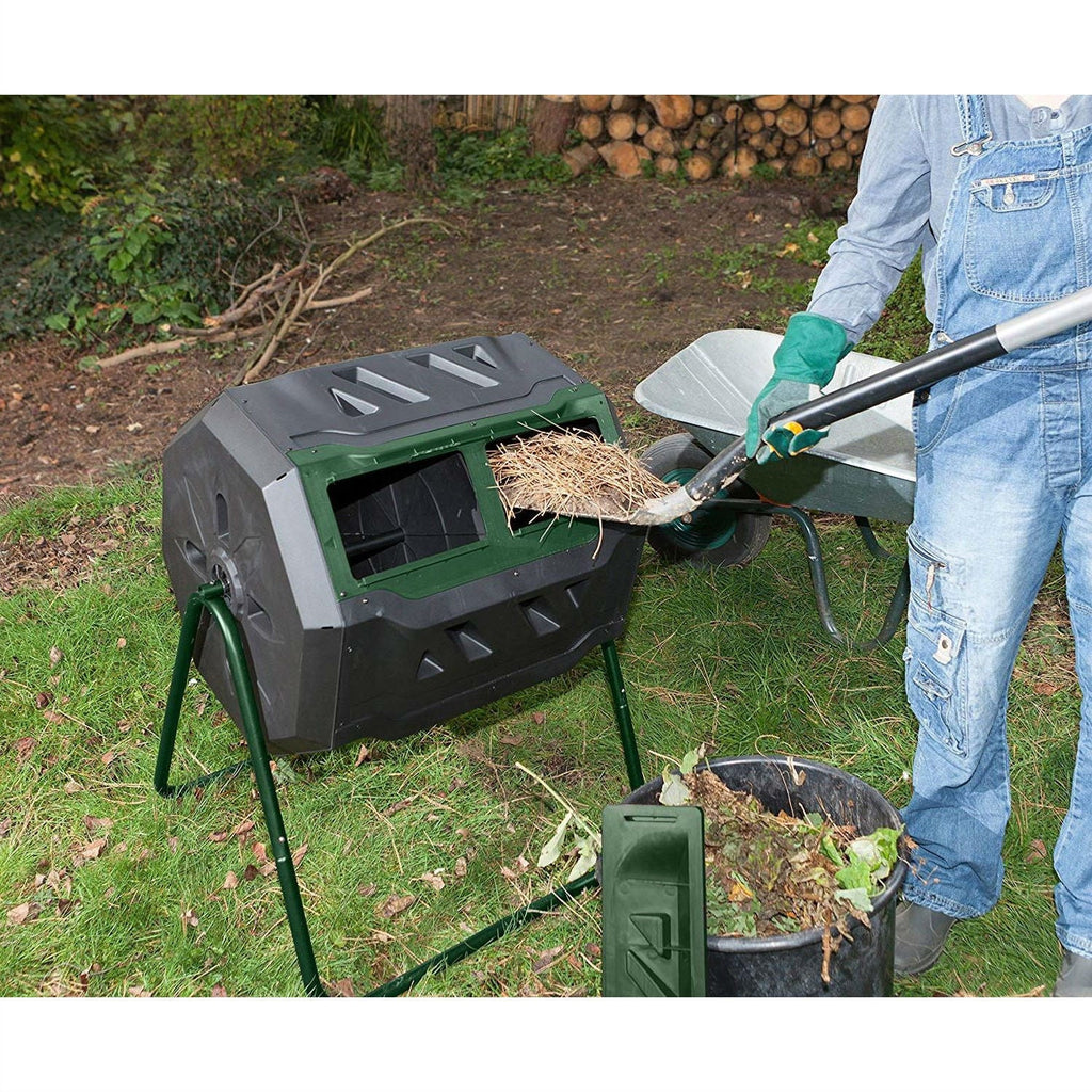 Outdoor 43-Gallon Compost Bin Tumbler for Home Garden Composting - Deals Kiosk