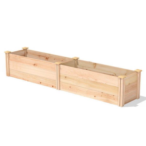 16 in x 96 in Sturdy FarmHouse Narrow Cedar Wood Raised Garden Bed - Made in USA - Deals Kiosk